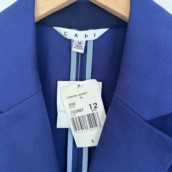 CAbi Women’s Blueberry Resort Canvas Two Button Closure Front Pocket Detail Blaz - Picture 4 of 10